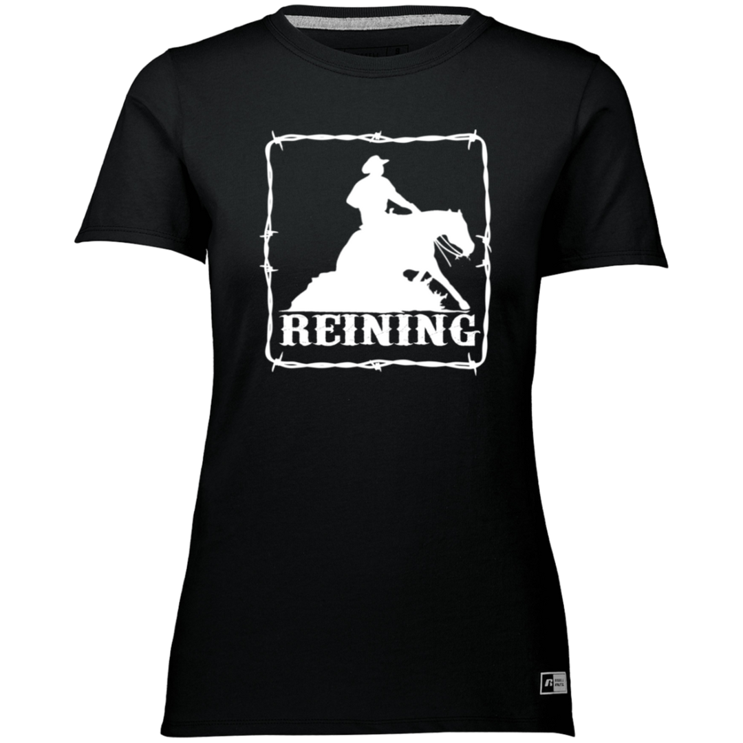 REINING STYLE 1 (WHITE) 4HORSE 64STTX Ladies’ Essential Dri-Power Tee