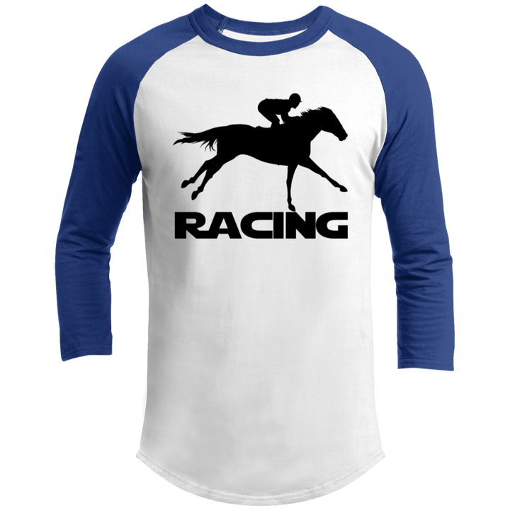 RACING (BLACK) 4HORSE T200 3/4 Raglan Sleeve Shirt