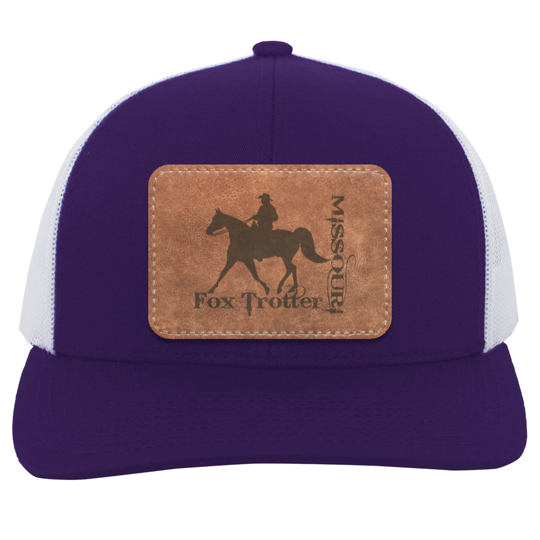 MISSOURI FOX TROTTER ON LEATHER 104C Trucker Snap Back - Patch