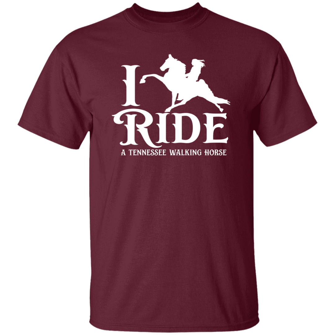 I RIDE A WALKING HORSE B (WHITE) G500 5.3 oz. T-Shirt