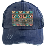 AZTEC 1 6990 Distressed Unstructured Trucker Cap - Patch