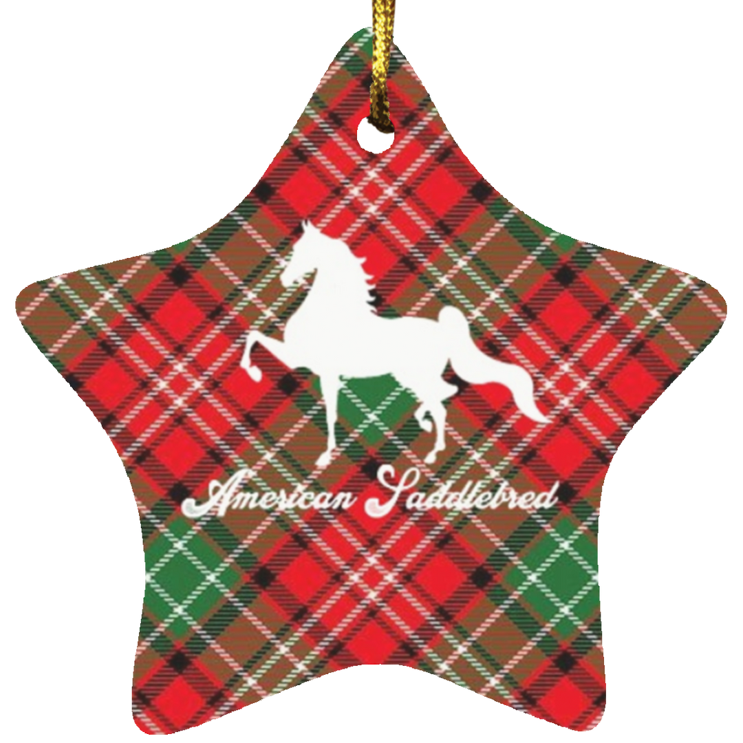 AMERICAN SADDLEBRED PLAID WALK ON RED SNOWFLAKE (4 SHAPES)