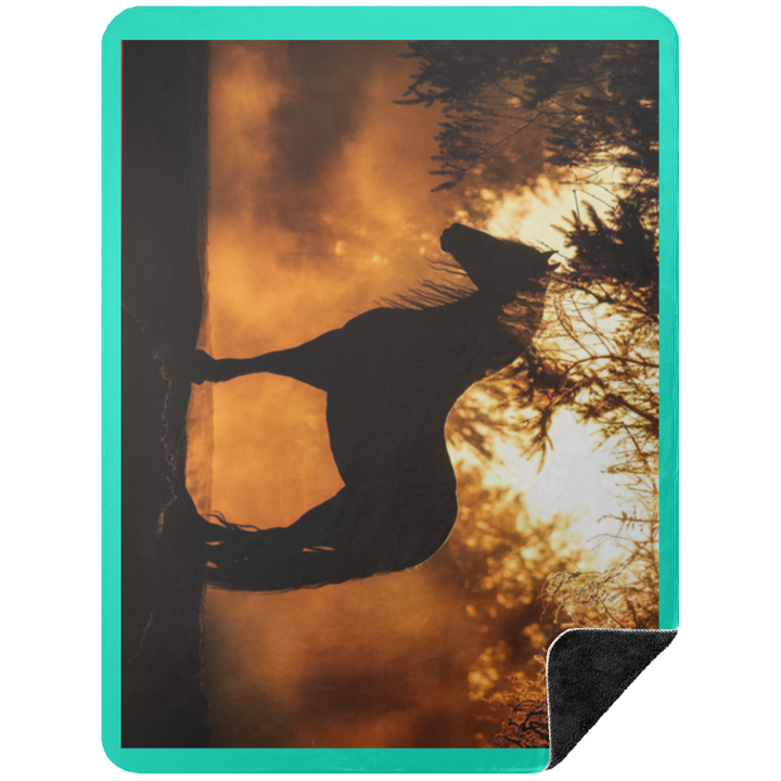 BLACK HORSE 1 BSHL Premium Black Sherpa Blanket 60x80