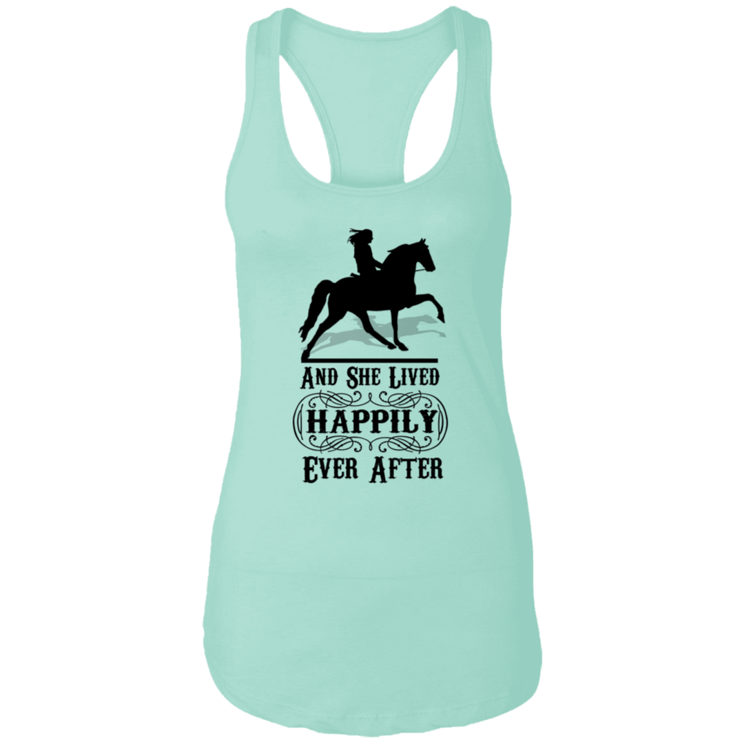 HAPPILY EVER AFTER (TWH Pleasure) Blk NL1533 Ladies Ideal Racerback Tank