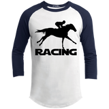 RACING (BLACK) 4HORSE YT200 Youth 3/4 Raglan Sleeve Shirt
