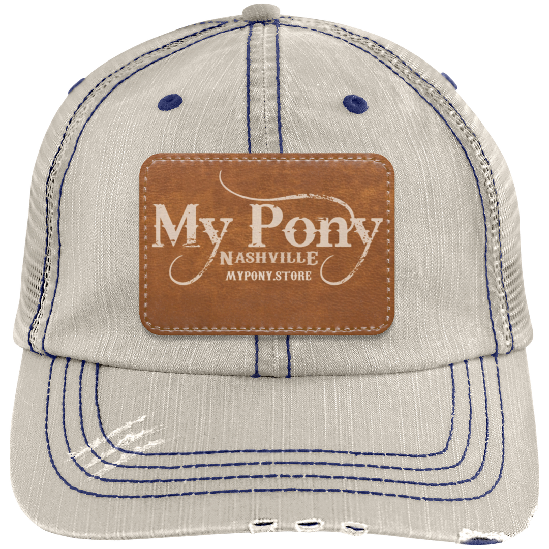 MY PONY NASHVILLE 6990 Distressed Unstructured Trucker Cap - Patch