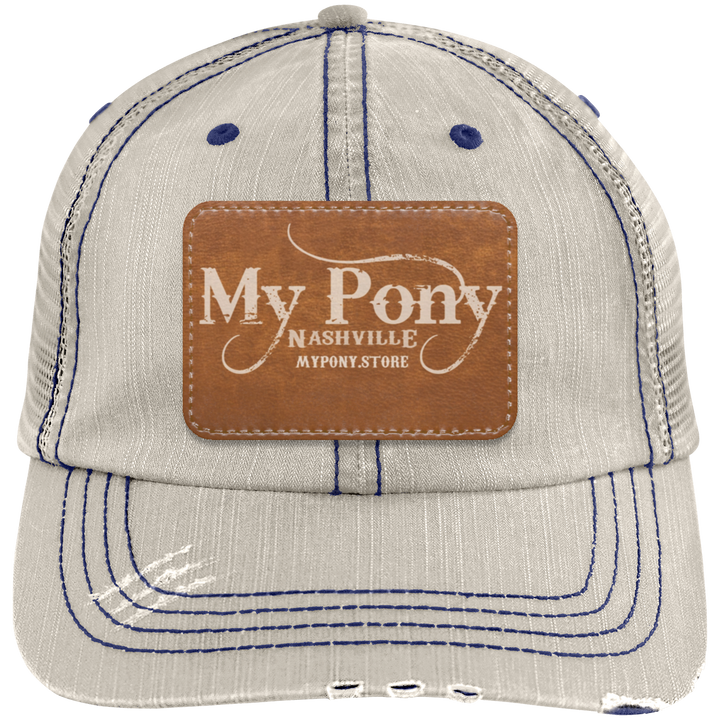 MY PONY NASHVILLE 6990 Distressed Unstructured Trucker Cap - Patch