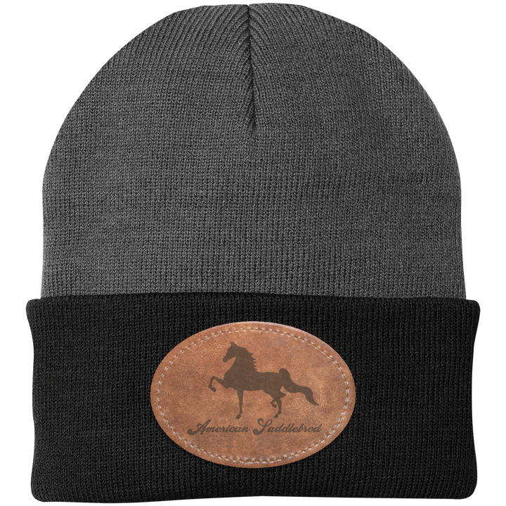 AMERICAN SADDLEBRED ON LEATHER CP90 Knit Cap - Patch