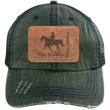 MISSOURI FOX TROTTER ON LEATHER 6990 Distressed Unstructured Trucker Cap - Patch