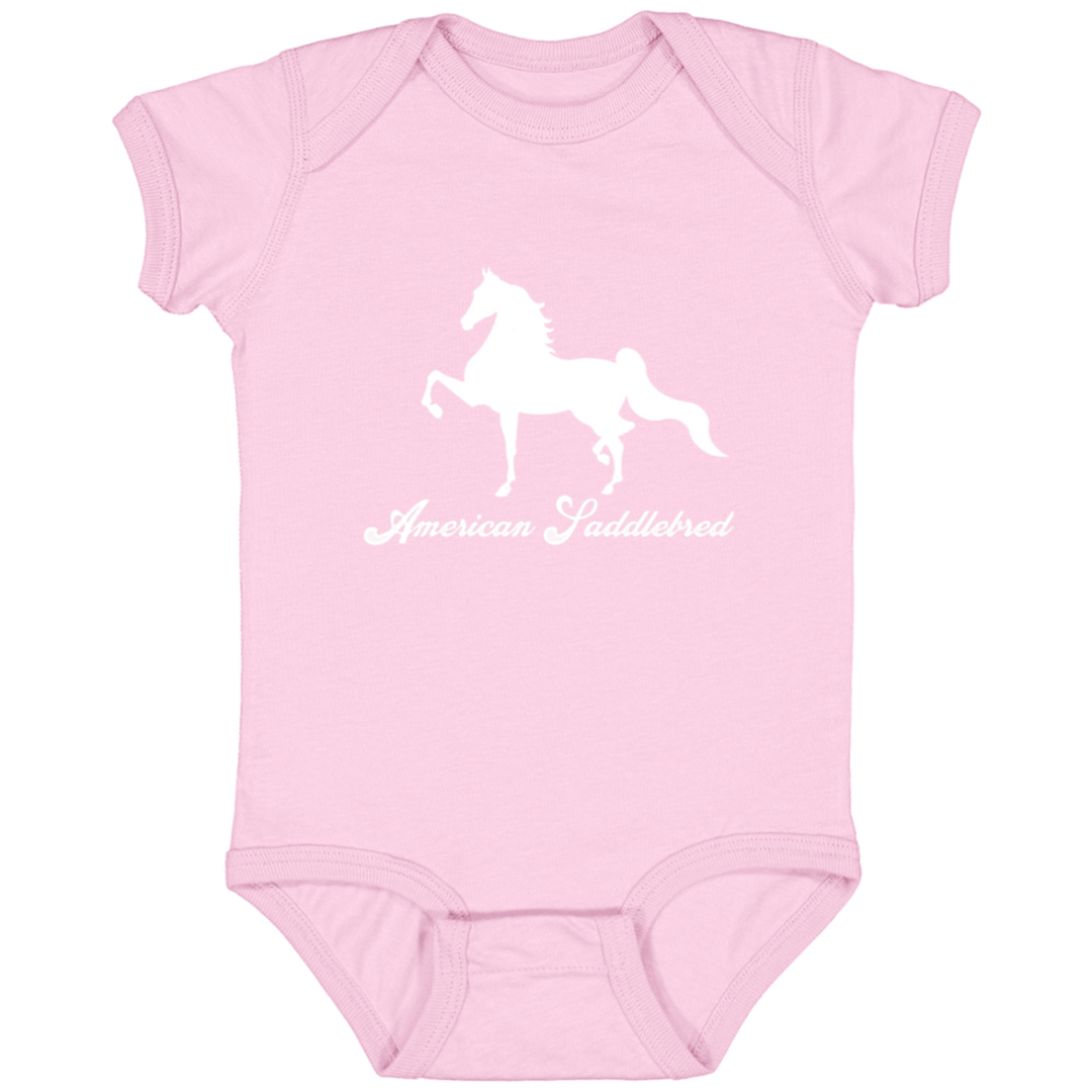 AMERICAN SADDLEBRED (DESIGN 1) WHITE 4HORSE 4424 Infant Fine Jersey Bodysuit