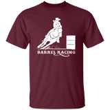 BARREL RACING STYLE 1 (WHITE) 4HORSE G500 5.3 oz. T-Shirt