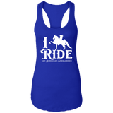 I RIDE AN AMERICAN SADDLEBRED (WHITE) NL1533 Ladies Ideal Racerback Tank