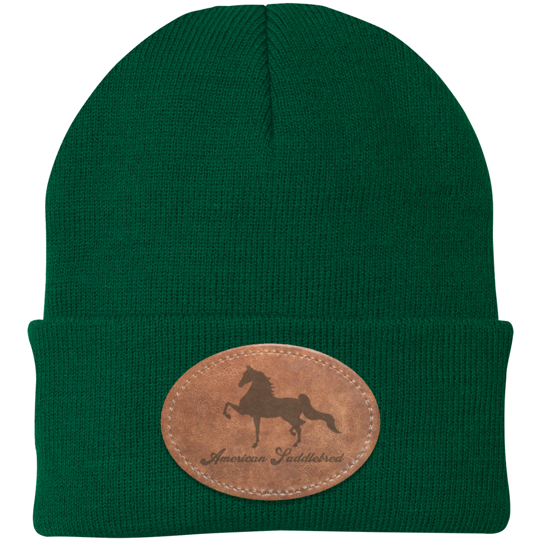 AMERICAN SADDLEBRED ON LEATHER CP90 Knit Cap - Patch