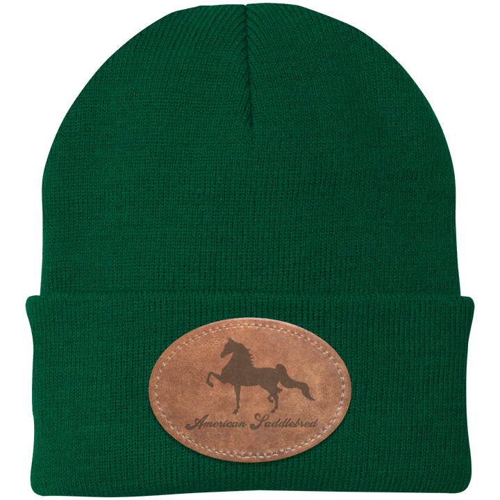 AMERICAN SADDLEBRED ON LEATHER CP90 Knit Cap - Patch