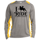 I RIDE AN AMERICAN SADDLEBRED ST361LS Long Sleeve Heather Colorblock Performance Tee