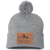 AMERICAN SADDLEBRED ON LEATHER SP15 Pom Pom Knit Cap - Patch