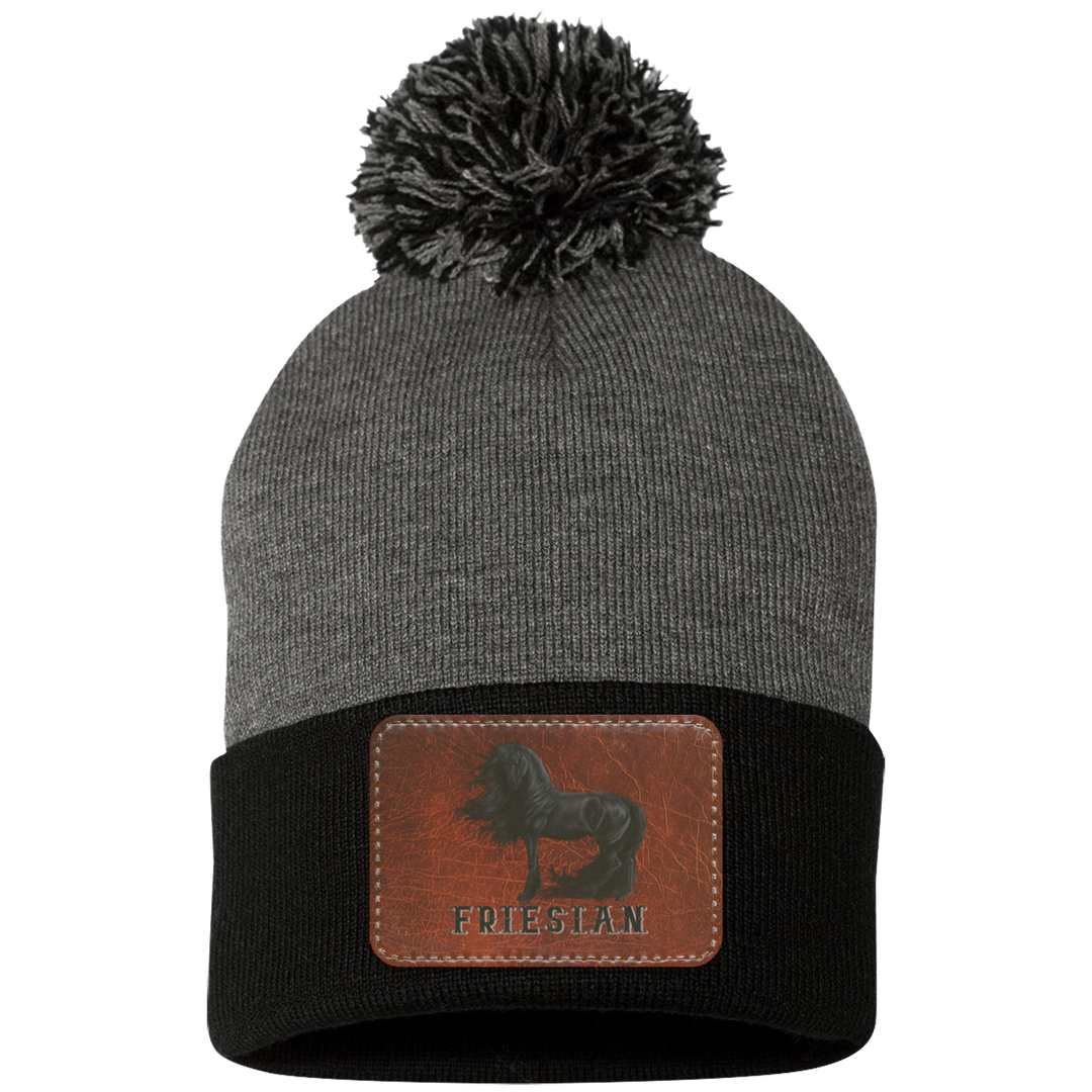 FRIESIAN ON LEATHER SP15 Pom Pom Knit Cap - Patch