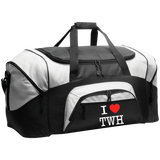 I LOVE TWH WHITE BG99 Colorblock Sport Duffel