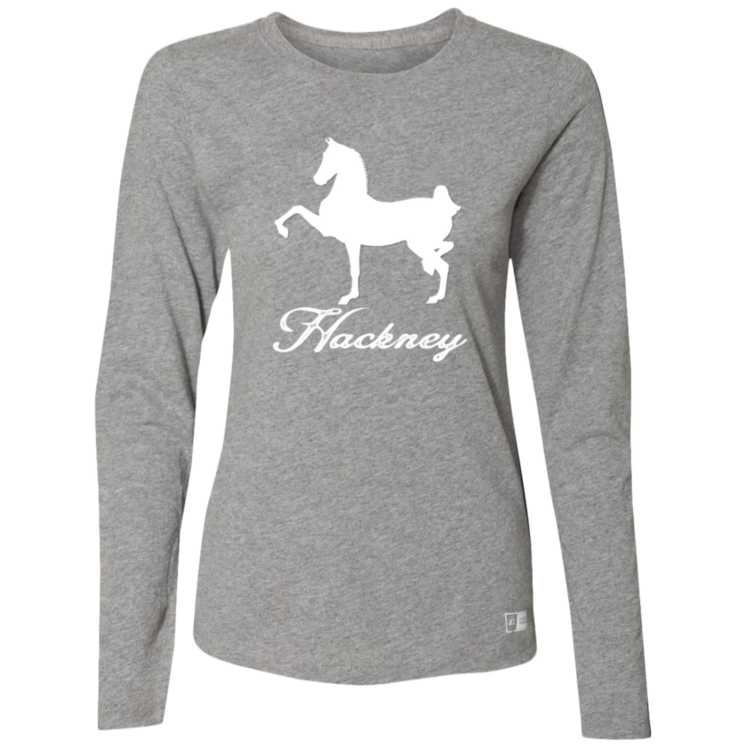 HACKNEY DESIGN 1 (white) 4HORSE 64LTTX Ladies’ Essential Dri-Power Long Sleeve Tee