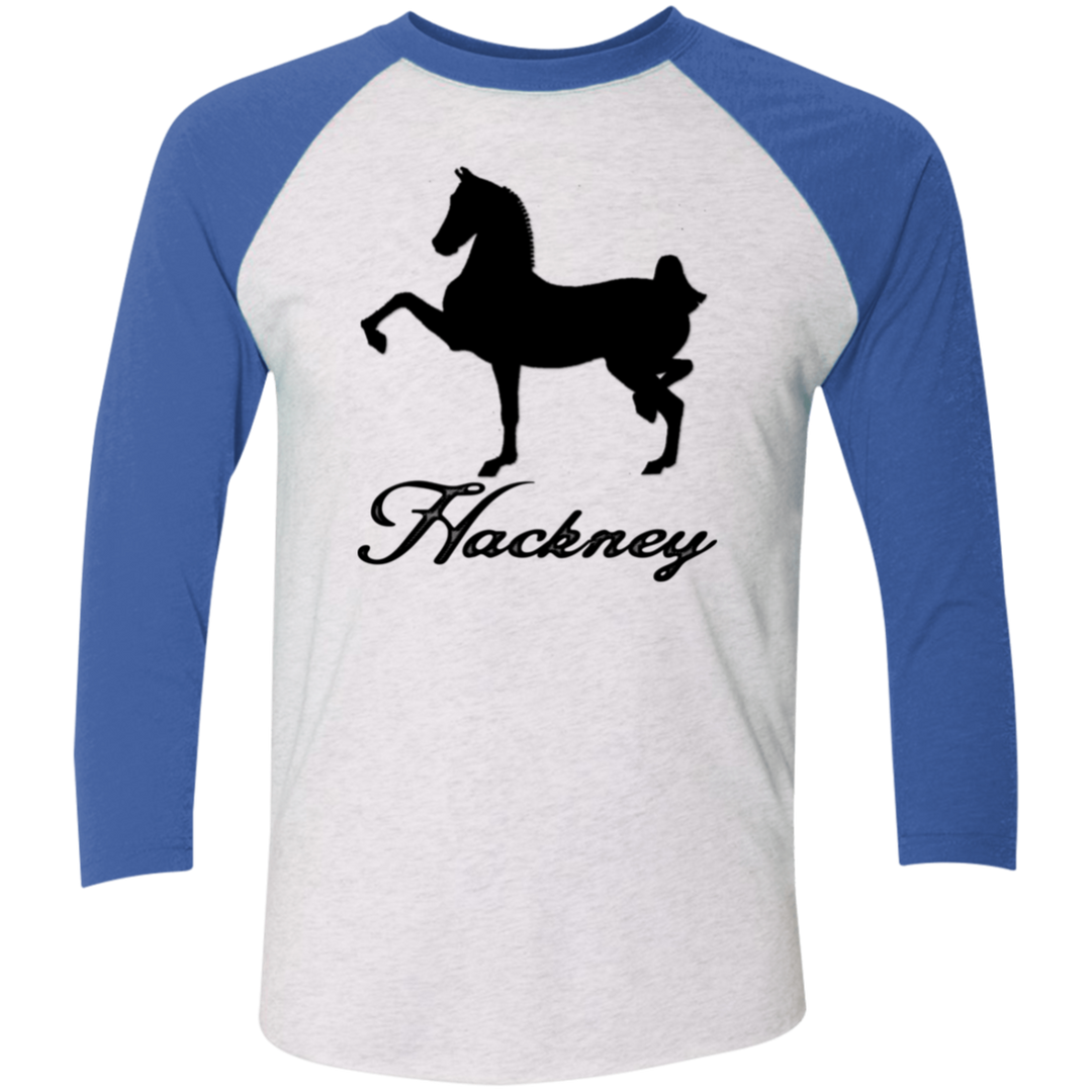HACKNEY DESIGN 1 (black) 4HORSE NL6051 Tri-Blend 3/4 Sleeve Raglan T-Shirt