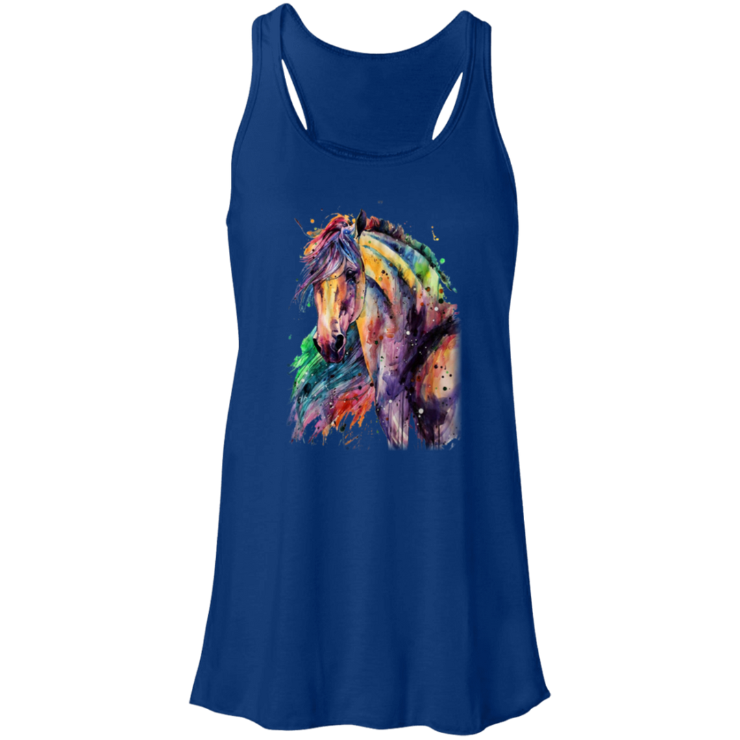 EQUINE ABSTRACT 1 4HORSE B8800 Flowy Racerback Tank