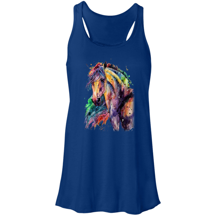 EQUINE ABSTRACT 1 4HORSE B8800 Flowy Racerback Tank