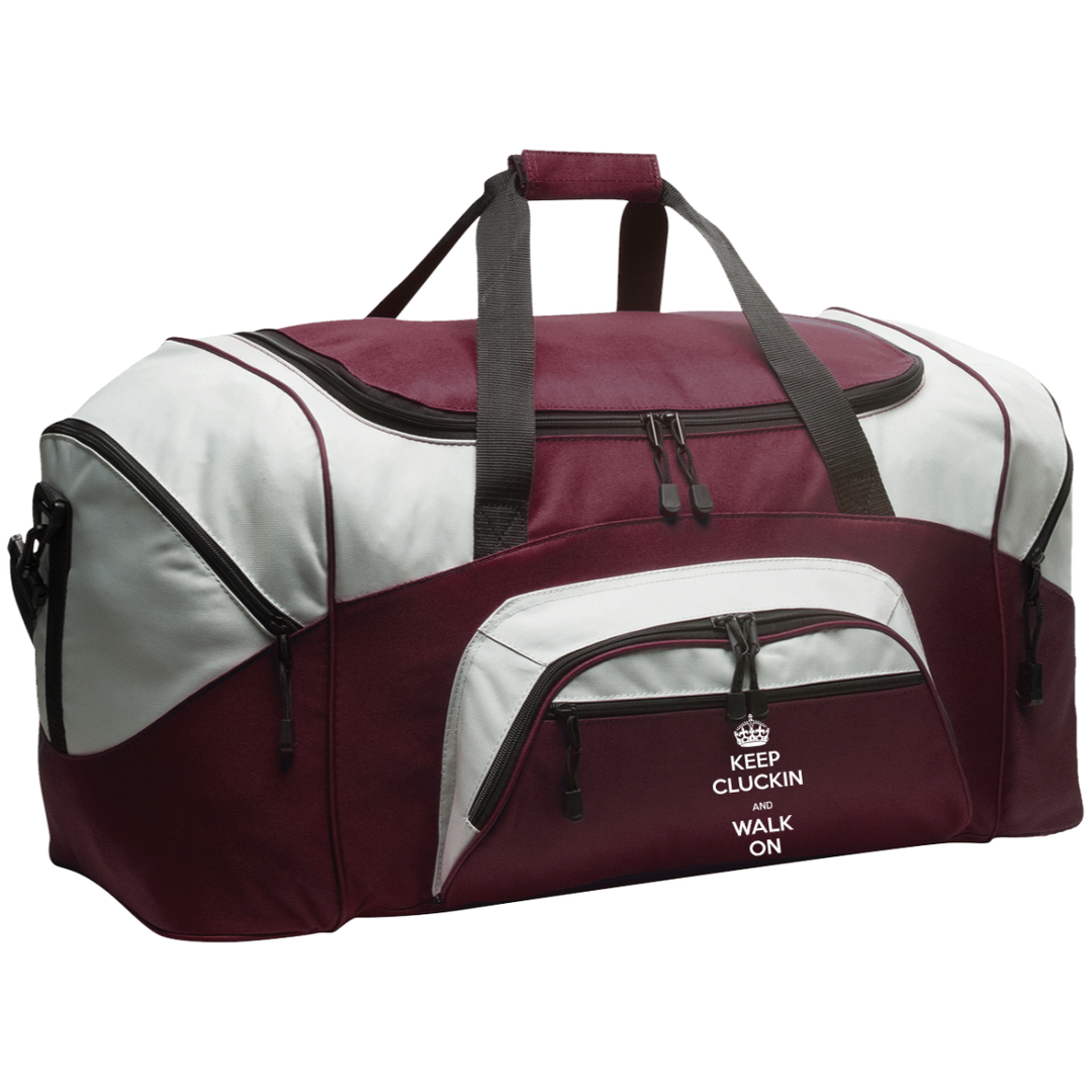 Keep Kluckin and Walk On BG99 Colorblock Sport Duffel