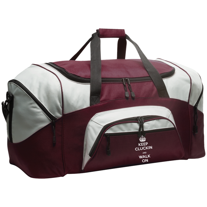 Keep Kluckin and Walk On BG99 Colorblock Sport Duffel