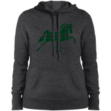 TENNESSEE WALKING HORSE DESIGN 3 JMD (GREEN PLAID) LST254 Ladies' Pullover Hooded Sweatshirt