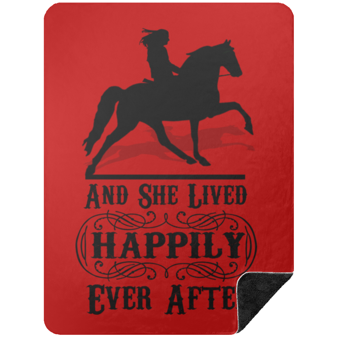 SHE LIVED HAPPILY EVER AFTER BLANKET TWH PLEASURE BSHL Premium Black Sherpa Blanket 60x80