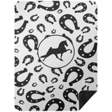 TWH PERFORMANCE BW HORSE SHOES BLANKET BSHL Premium Black Sherpa Blanket 60x80
