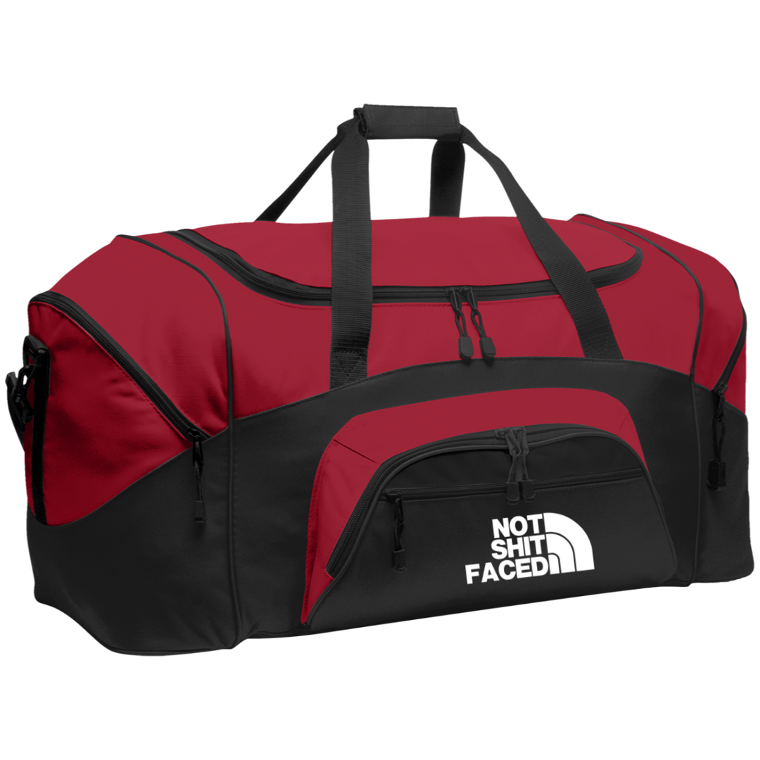 NOT SHIT FACED (WHITE) BG99 Colorblock Sport Duffel