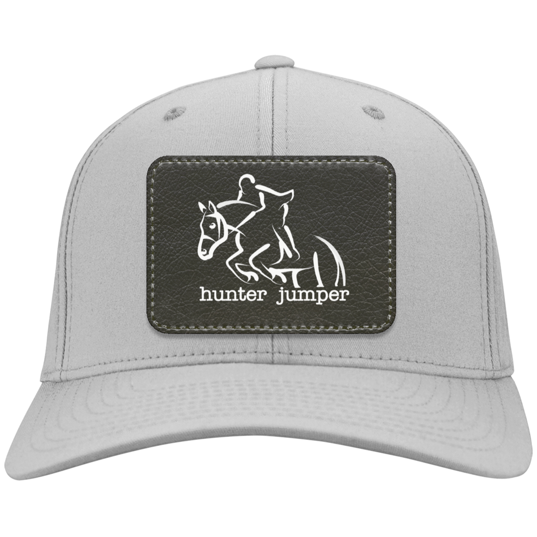 HUNTER JUMPER BLACK LEATHER CP80 Twill Cap - Patch