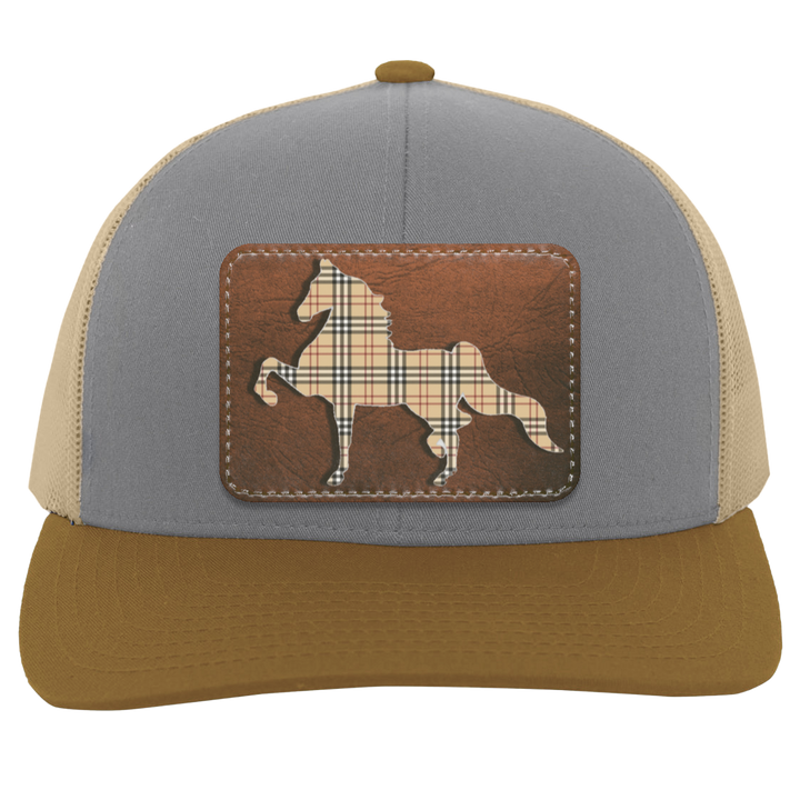 AMERICAN SADDLEBRED LEATHER PATCH (BURBURY) 104C Trucker Snap Back - Patch