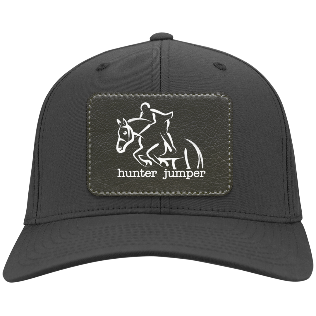 HUNTER JUMPER BLACK LEATHER CP80 Twill Cap - Patch