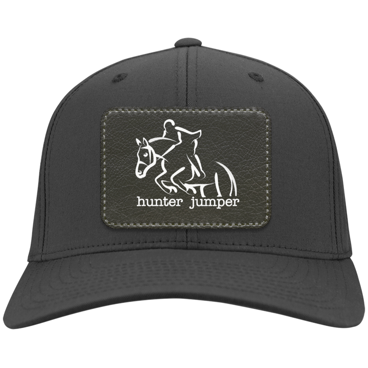 HUNTER JUMPER BLACK LEATHER CP80 Twill Cap - Patch