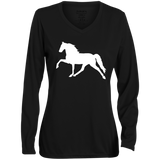 Tennessee Walking Horse (Pleasure) - Copy 1788 Ladies' Moisture-Wicking Long Sleeve V-Neck Tee