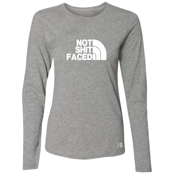 NOT SHIT FACED Rectangle Hat 64LTTX Ladies’ Essential Dri-Power Long Sleeve Tee