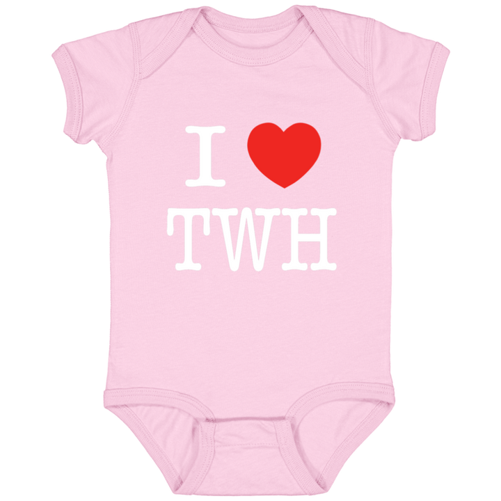 I LOVE TWH WHITE 4424 Infant Fine Jersey Bodysuit