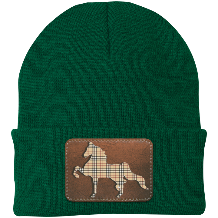 AMERICAN SADDLEBRED LEATHER PATCH (BURBURY) CP90 Knit Cap - Patch