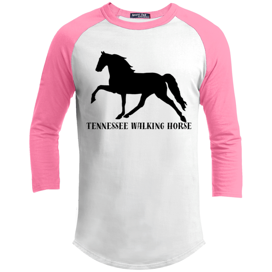 Tennessee Walker (black) 4HORSE YT200 Youth 3/4 Raglan Sleeve Shirt