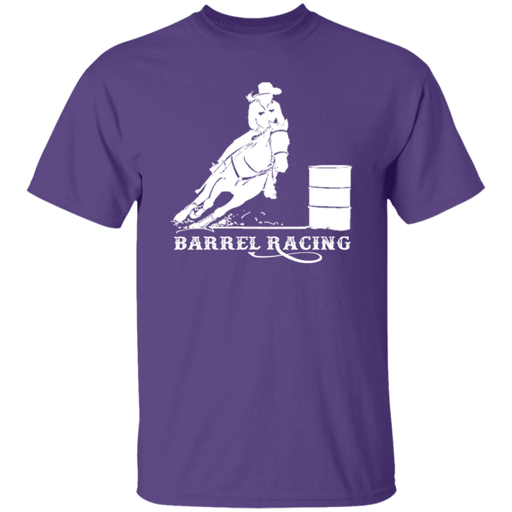 BARREL RACING STYLE 1 (WHITE) 4HORSE G500 5.3 oz. T-Shirt