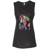 EQUINE ABSTRACT 1 4HORSE B8803 Ladies' Flowy Muscle Tank
