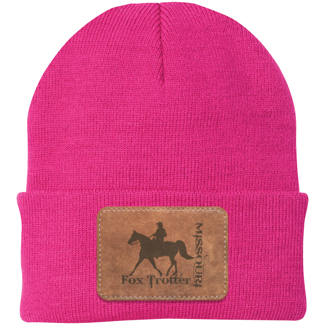 MISSOURI FOX TROTTER ON LEATHER CP90 Knit Cap - Patch
