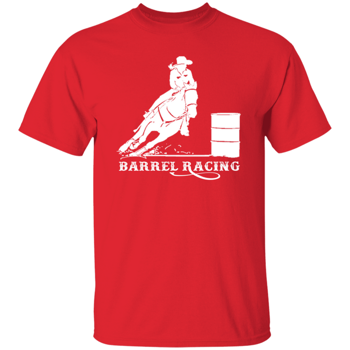 BARREL RACING STYLE 1 (WHITE) 4HORSE G500 5.3 oz. T-Shirt
