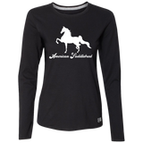 AMERICAN SADDLEBRED (DESIGN 1) WHITE 4HORSE 64LTTX Ladies’ Essential Dri-Power Long Sleeve Tee