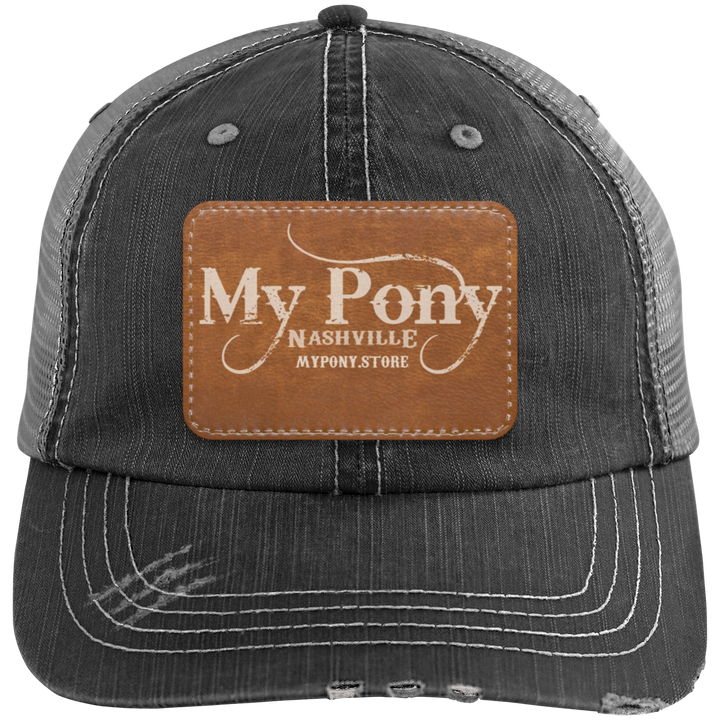 MY PONY NASHVILLE 6990 Distressed Unstructured Trucker Cap - Patch