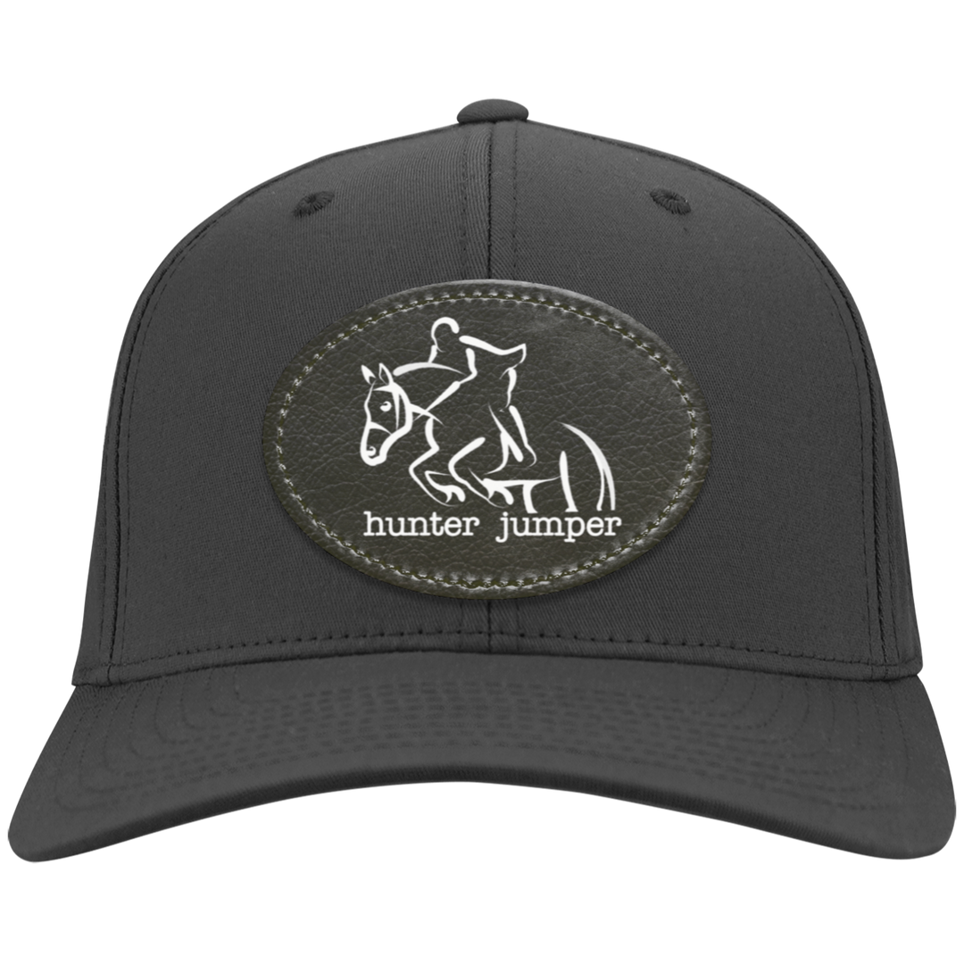 HUNTER JUMPER BLACK LEATHER CP80 Twill Cap - Patch