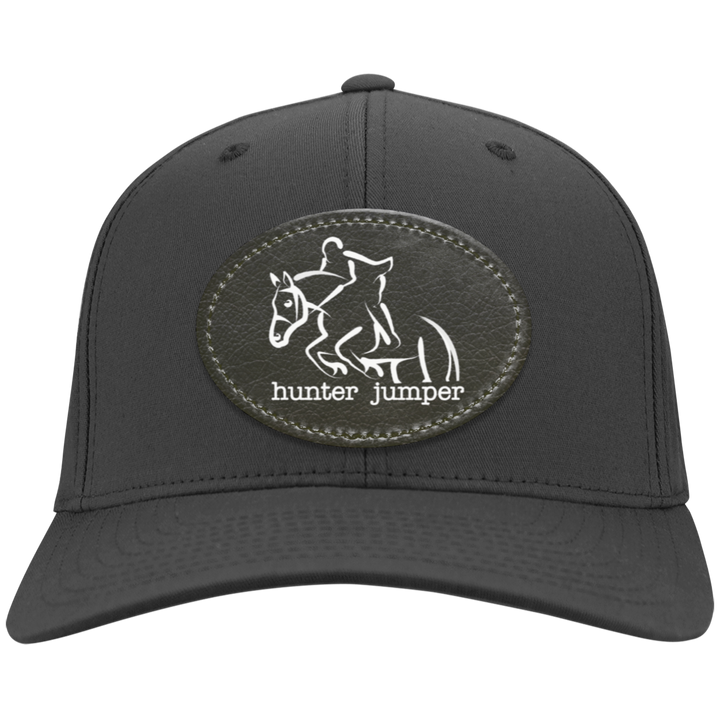 HUNTER JUMPER BLACK LEATHER CP80 Twill Cap - Patch