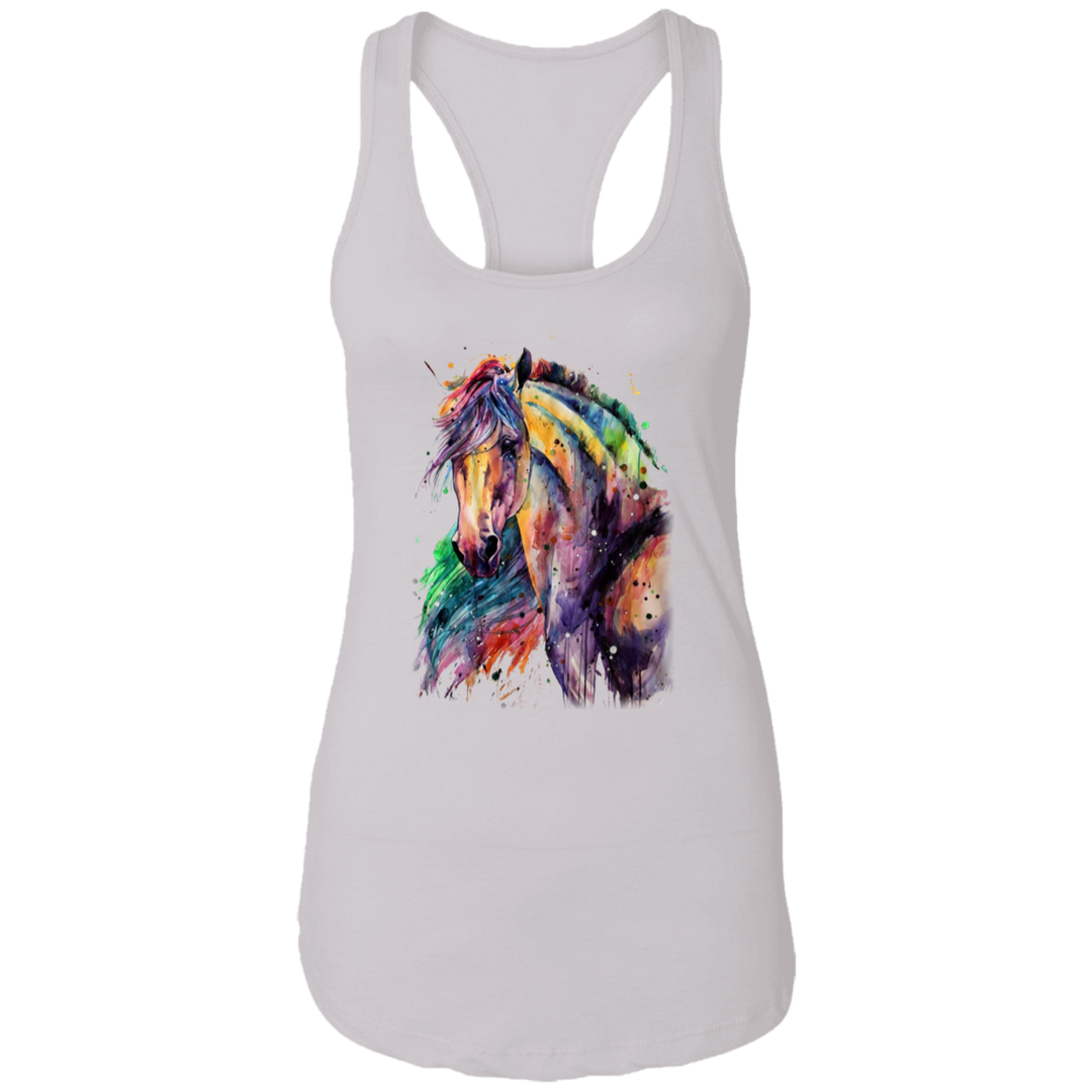 EQUINE ABSTRACT 1 4HORSE NL1533 Ladies Ideal Racerback Tank
